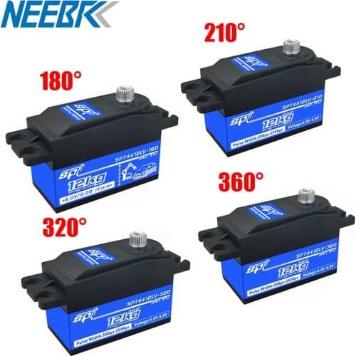 Metal Gear SPT 4412LV 180-360 Large Torque Digital Servo for RC Car Crawler SCX10 TRX4 Drift 3D Fix-Wing Robot Parts Accesories