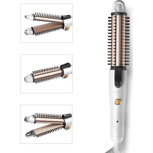 Multifunctional 4 In1 Straightener Curler Hot Air Iron Rotating Rollers Hair Comb Curling Irons Straightening Styling Tools D42