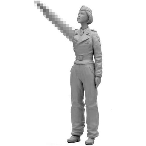1/16 Resin Model Building Kit Figure Female Officer