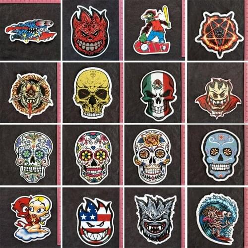 Various skeletal heads series PVC Stickers Home Decor Fridge Styling Wall Travel Suitcase Graffiti Styling Stickers Buy 3 free 1
