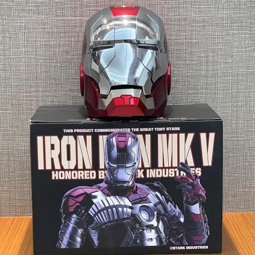 Hasbro 2021 New Marvel Iron Man MK5 Helmet Voice-activated Deformation Avengers Cosplay Cap Wearable Masks Birthday Gift