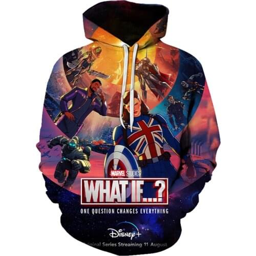 Marvel New Anime What If 3D Print Hooded Sweatshirts Men Women Captain Carter Funny Hoodies Casual O-neck Boy Girl Kids Coats