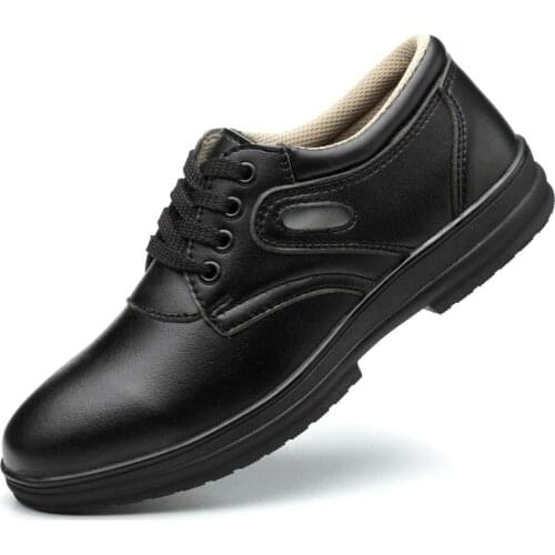 New design mens fashion non-slip cook shoes hotel work shoe cow leather kitchen chef sneakers chaussures homme zapatos plus size