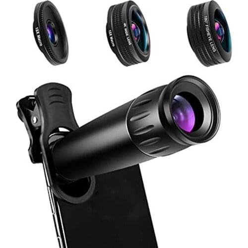 NEW-Phone Camera Lens 22X Telescope Zoom Lens, 4K HD 0.67X Super Wide Angle Lens, Metal Tripod And Phone Fish Eye Len