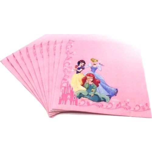 Disney Six Princess Snow White Disposable Paper Napkin Kids Birthday Party Theme Party Baby Shower Paper Tissue Supply 10pcs/lot