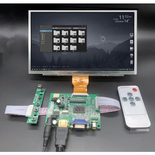 For Raspberry Pi Banana/Orange Pi Mini Computer LCD Screen Display Monitor With Remote Driver Control Board 2AV HDMI VGA