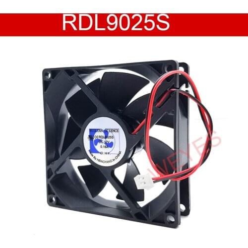 Genuine new for RDL9025S 9025 DC12V 0.16A 90*90*25MM 2 line refrigerator fan
