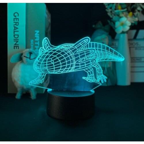 Animal Night Light LED Projector Hexagonal Salamander Touch Sensor 3D Neon Table Desk Lamp APP Control Nightlight for Kids Room