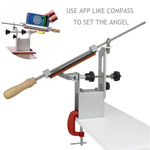 New Update Aluminum Alloy 360 Rotating Sharpener Professional Kitchen Knife Sharpening Fixed Angle with 3pcs Whetstone