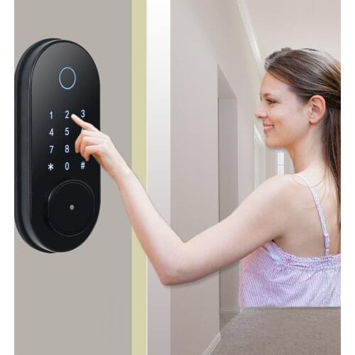 Waterproof Tuya Biometric Fingerprint Security Intelligent Smart WiFi APP Password Electronic Door Lock
