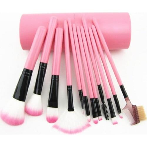 12Pcs/bag lady Portable makeup brushes Black Beauty Cosmetic Powder Eye Shadow Foundation Blush Blending Makeup Tool maquillage