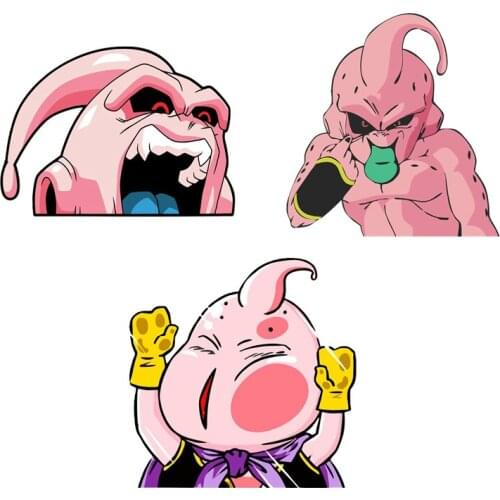 3D MAJIN BUU Peeker Anime Funny Car Sticker Waterproof Vinyl Material Car Assessoires Scratch-proof Anime Car Accessories,15cm