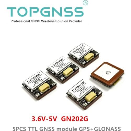 5PCS GN202G TTL UART GNSS module,GPS GLONASS Dual GPS module ,built in FLASH TOPGNSS NMEA0183