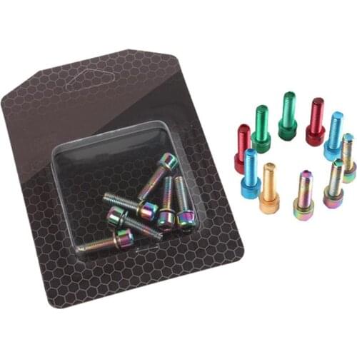 6Pcs/Set Aluminium Alloy Bike Bicycle Bike Hollow Stem Bolts Screw Accessory Cycling Fixing Screw for Bicycle Bottle Holder