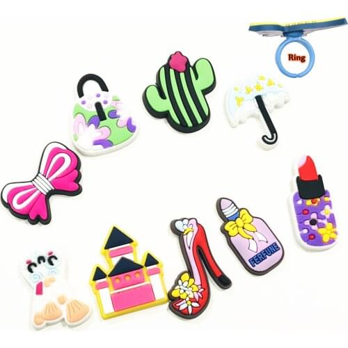 9PCS PVC Mix Bag Umbrella Adjustable Ring For Girls Beautiful Trinkets Finger Decoration Accessories Kids Holiday Finger Ring