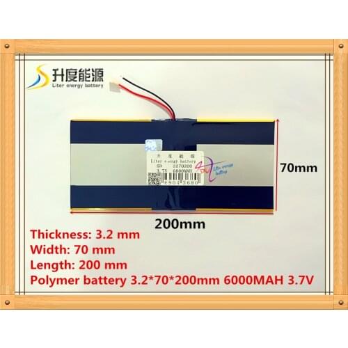 The tablet battery 3.7V 6000mAH 3270200 Polymer lithium ion / Li-ion battery for tablet pc battery