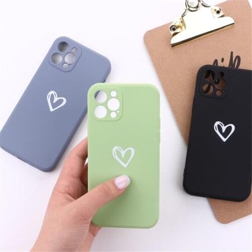 Hear Love Mobile Phone Case Glass Cover For iPhone 7 8 Plus X 11 12 Pro X XR XS Max Shockproof Phone Case