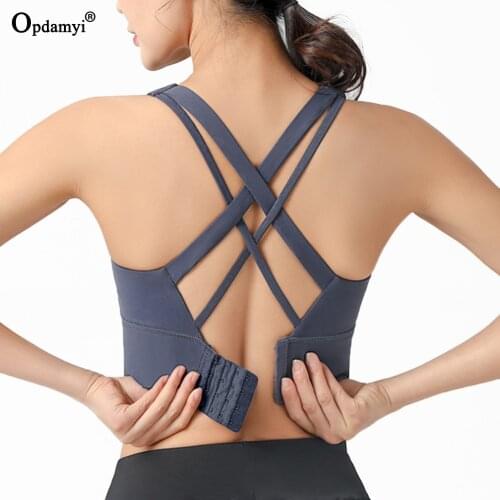 Women High Impact Sports Bras Criss Cross Back Sexy Running Sports Underwear Workout Top Fitness Yoga Bra Padded for Plus Size