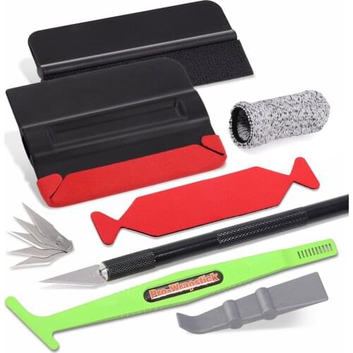 EHDIS Vinyl Film Car Wrap Install Tool Carbon Foil Magnetic Edge Felt Squeegee Scraper Window Tint Decals Carving Knife Cutter