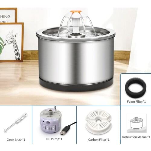 84OZ Cat Water Fountain Small Dogs 3 Models Drinking Bowl 4 Stage Filtration