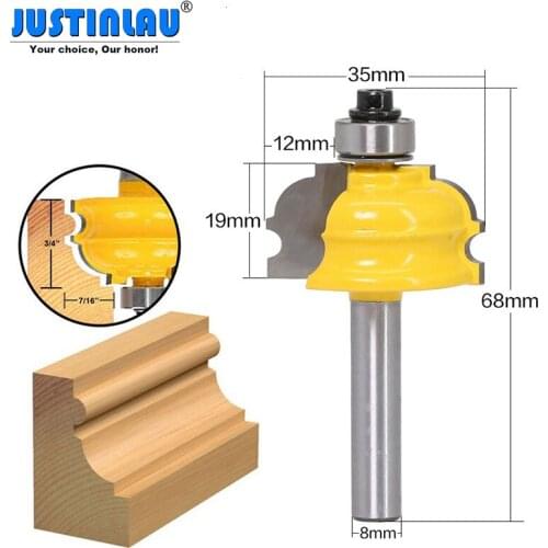 JUSTINLAU Cabinet Door Milling Cutter Cutters on Wood 8mm Woodworking Tools Grinding Attachment Carbide Cutter Router Bit