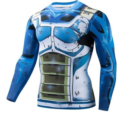 2020 Autumn New Mens Compression Jerseys Bodybuilding Long Sleeve Anime Print T-Shirt Cosplay Sweatshirt Warm Fitness Tops