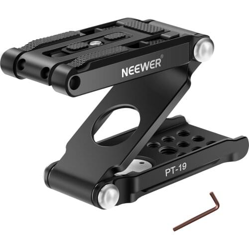 Neewer Z Flex Tripod Head, Aluminum Alloy Tripod Mount Adapter and Quick Shoe QR Plate Bracket for DSLR Cameras and Smartphones