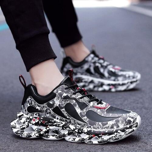 Big Size PU Leather Lightweight Male Sneakers Sport Shoes Running Man Sports Shoes Men Black Tennis Deporte Sneakrs Work D-741