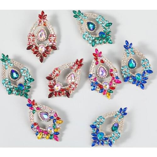 Fashion Metal Water Drop Glass Geometric Earrings Womens Creative Popular Dangle Earrings Party Accessories