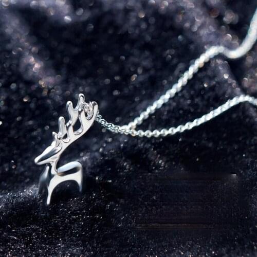 Fashion Simple Cute Moose Pendant Trend Exquisite Girl Silver Color Necklace Elegant Charm Lady Birthday Party Jewelry Gifts