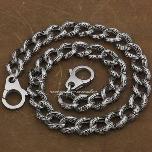 12" ~ 36" 316L Stainless Steel Mens Biker Rocker Punk Wallet Chain 5C016WCA(Length 24inch)