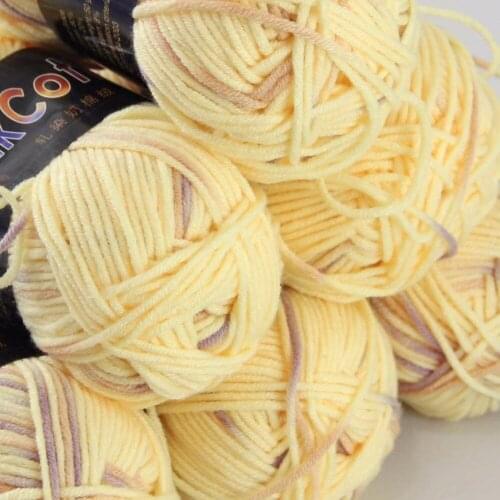 Sale 6ballsx50g Soft Cotton Baby Yarn New Hand-dyed Wool Socks Scarf Knitting yarn Goose yellow 2075-08-6