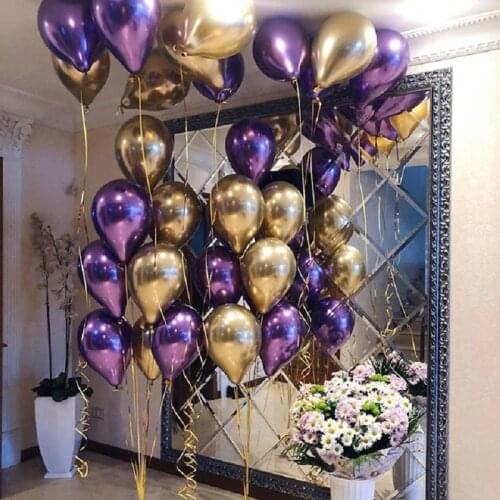 10 inch purple gold balloon metal balloon set birthday party decorations adult kids baby shower wedding supplies