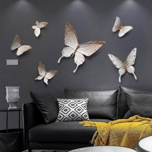 A set of simple resin simulation butterfly home bedroom wall pendant decoration shop wedding birthday romantic decoration