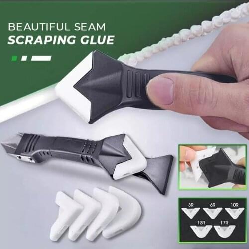 3 In 1 Silicone Remover Caulk Finisher Sealant Smooth Scraper Grout Kit Tools with Seam Tape Plastic Hand Tools Set Accessories