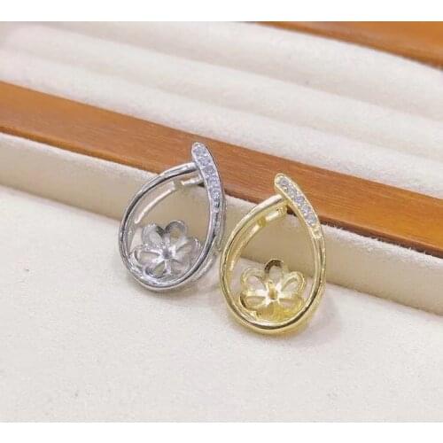 Hot Arrival 925 Sterling Silver Pendant Base Settings Mountings Findings Parts for Pearl Crystal Jade Agate 5pcs/lot