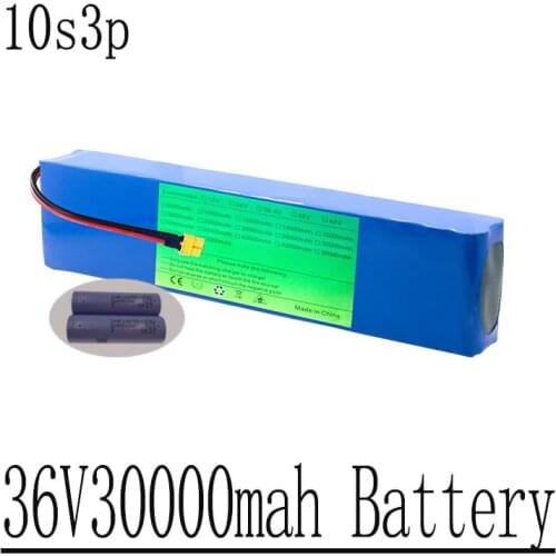 Suitable For 250W-500W Power Electric Bicycle, Scooter 18650 Lithium Battery 36V30Ah, 10S, 3P, 42V, With 15A, BMS, XT60