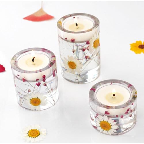 Candle Holder Large Aromatherapy Candle Tray Mirror Silicone Mold for DIY Crystal Epoxy Resin Mold