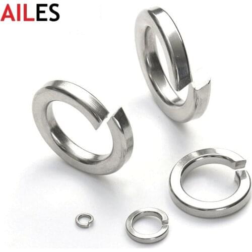 304 Stainless Steel Spring Split Lock Washer Elastic Gasket M1.6 M2 M2.5 M3 M4 M5 M6 M8 M10 M12 M16 M24 M27 M30 M33 M36