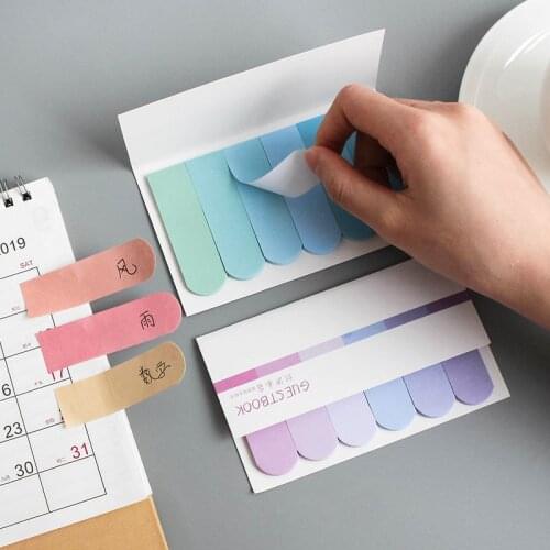 120sheets Creative Gradient Memo Pad N Times Sticky Notes Stationery Posted It Planner Stickers Notepads Office School Supplies