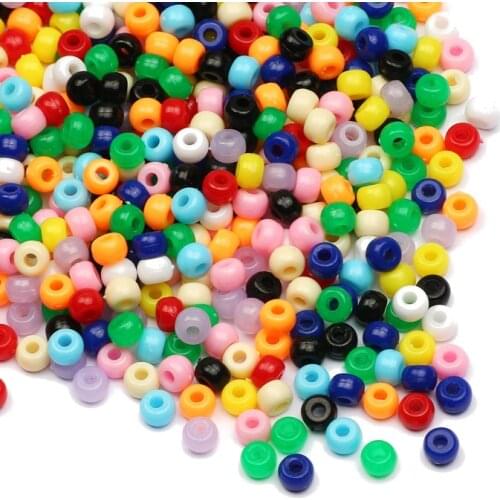 Round Plastic Beads Spacer Big Hole Beaded Wholesale For Jewelry Making DIY Kids Bracelet Supplier Sewing Clothes Accessories