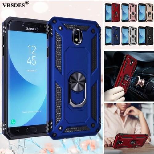 Luxury Armor Shockproof Case For Samsung Galaxy J7 2017 J5 Pro 2017 EU J530F/DS J730F/DS J530FM J730FM Ring Holder Magnet Cover