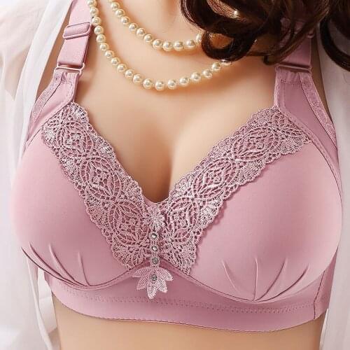 Sexy Large Size Women Bras Push Up Lace Floral Bra Thin Soft Breathable Lingerie Top Underwear Plus Size Brassiere