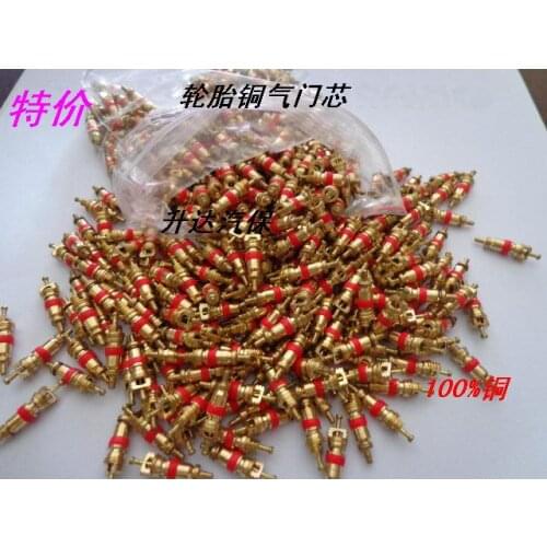 Car tyre valve core copper core automotive valve core bag tire supplies Tire repair tools 100 pieces/lot Wholesale