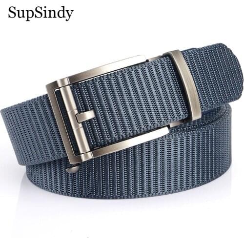 SupSindy Man Nylon Belt Luxury Metal Automatic Buckle Canvas Tactical Belts for men Fashion Jeans Waistband Outdoor Male Strap