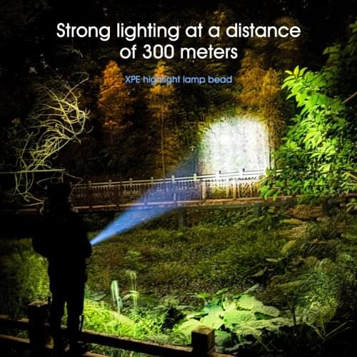 LED Flashlight Waterproof Tactical Torch USB Rechargeable Zoomable Super Bright Lantern For Camping Hiking Fishing