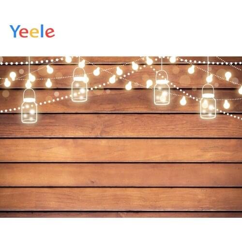 Vintage Wooden Board Sparkling Lights Newborn Baby Birthday Shower Party Photography Backdrops Photographic For Photo Studio