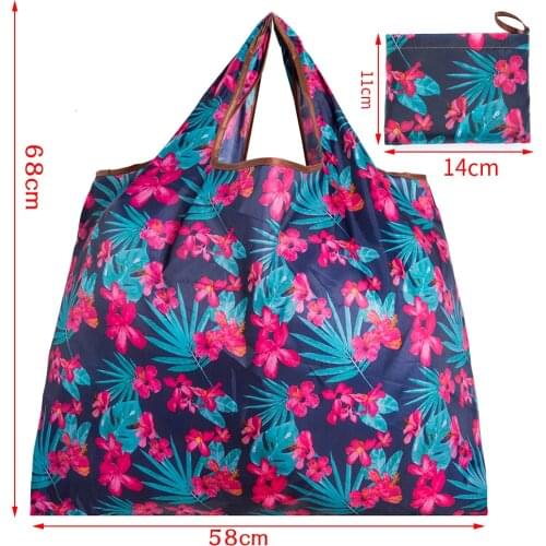 New style 210t Polyester Waterproof foldable large handbag shoulder bag storage bag reuse handbag beach shopping travel bag