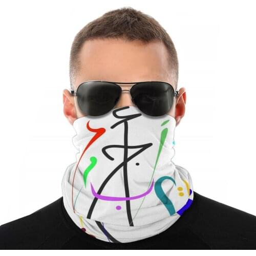 Arabic Letters Magic Scarf Neck Face Mask Unisex Halloween Tube Scarf Balaclava Bandanas Windproof Headband Biking Hiking