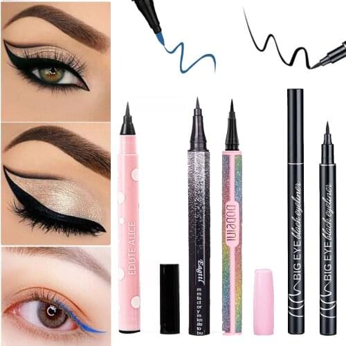LE 6 Colors Women Eyeliner Matte Liquid Eye liner Ultra-Fine Brush Waterproof Liquid Eyeliner Pencil Colorful Eyeliner Pen
